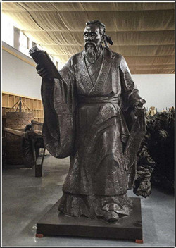 讀書孔子銅雕