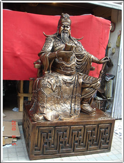 關公坐像銅雕