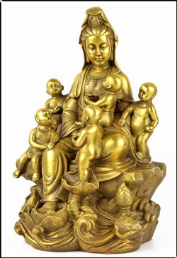 送子觀音銅佛像