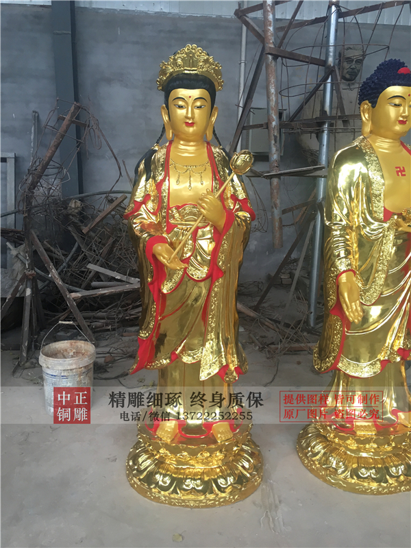 玻璃鋼貼金千手觀音