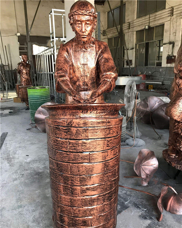 仿銅炒茶雕塑