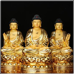 三世佛銅雕像