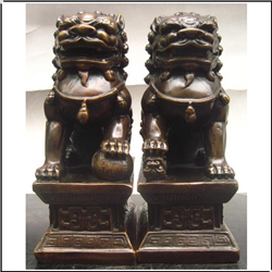銅獅子擺件一對