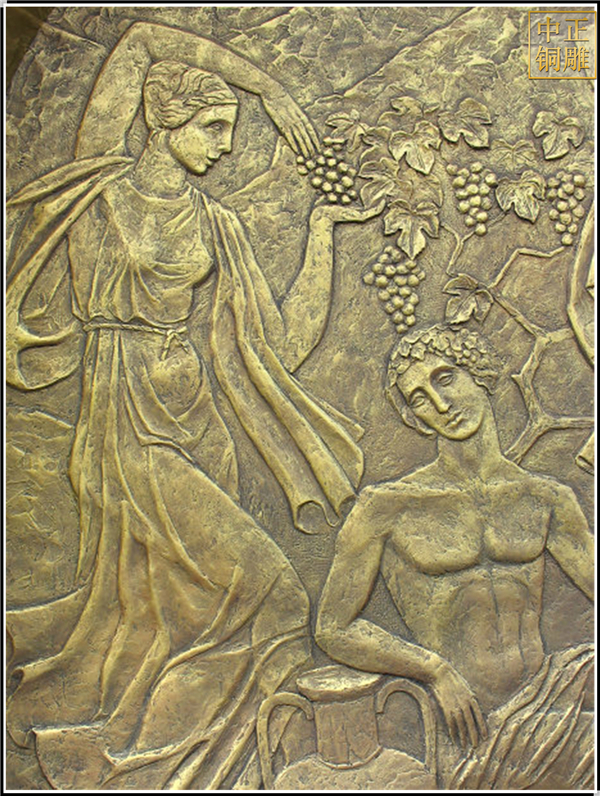 西方人物銅浮雕