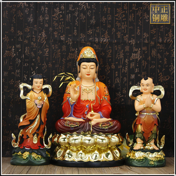 彩繪善財童子像