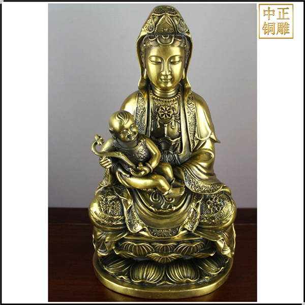 銅送子觀音佛像