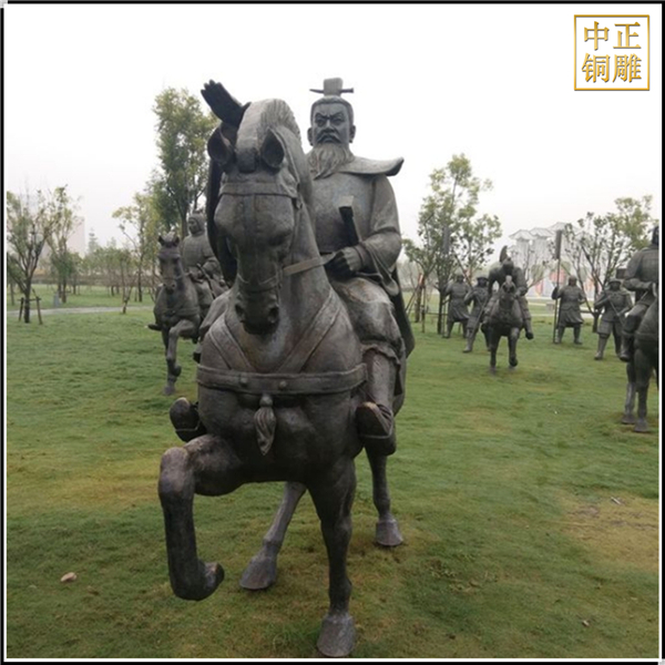 曹操騎戰馬銅雕塑鑄造