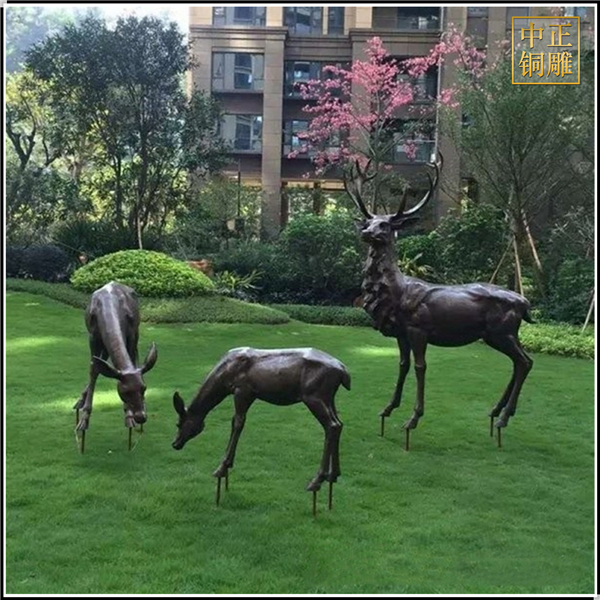 小區(qū)景觀銅鹿雕塑