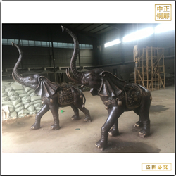 酒店別墅門(mén)口銅雕大象生產(chǎn)廠