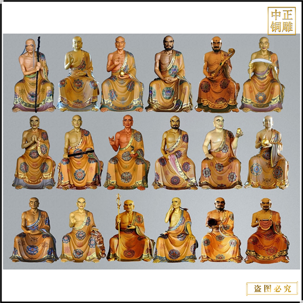 景區十八羅漢銅雕塑