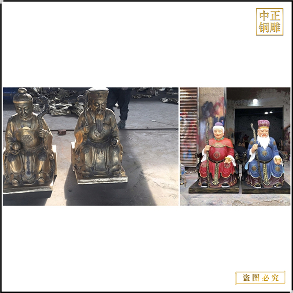 鑄造小型土地公婆銅像