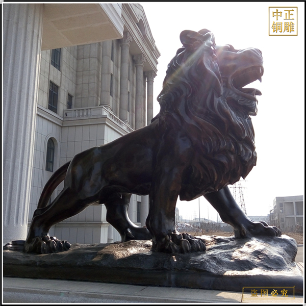 3米高門(mén)口銅獅子鑄造廠家