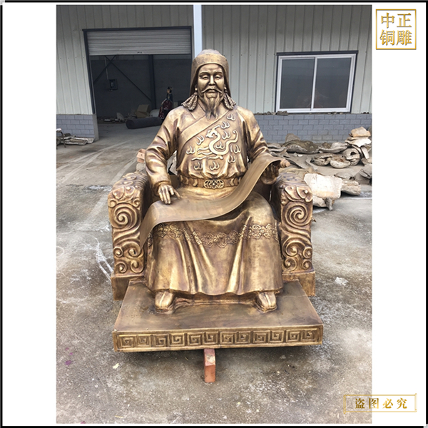 純銅忽必烈人物雕塑鑄造