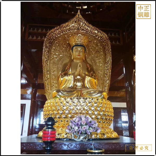 供應大型彩繪佛像銅佛像