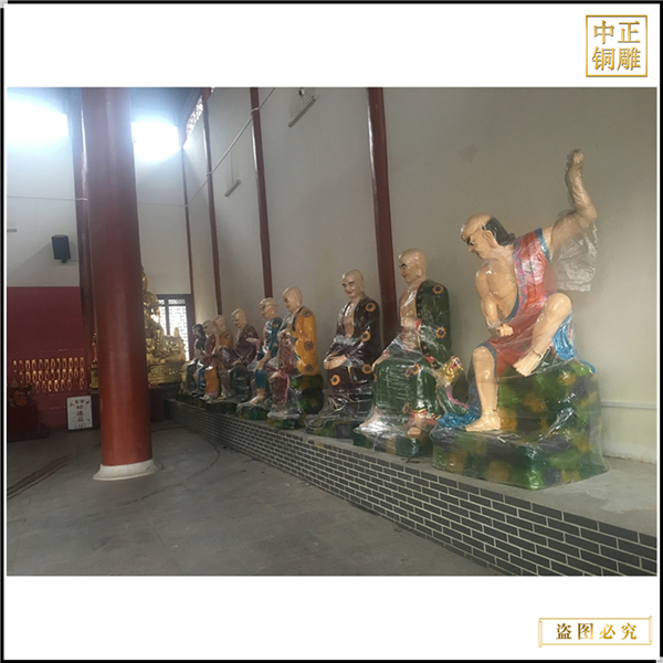 制作銅雕十八羅漢坐像