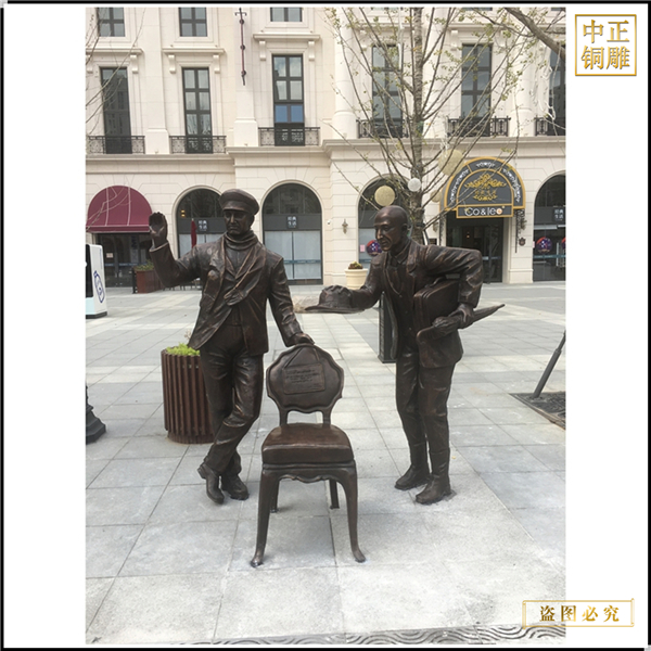 戶外吹拉彈唱人物銅雕塑