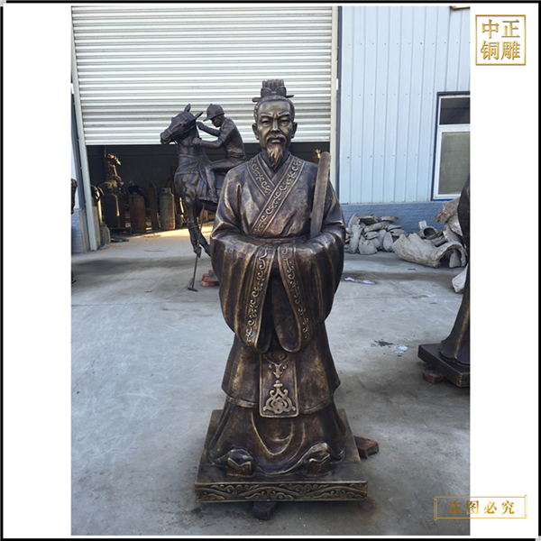 古代上朝人物銅雕塑