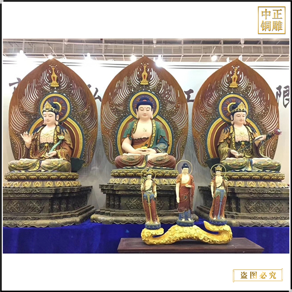鑄銅西方三圣銅像廠家