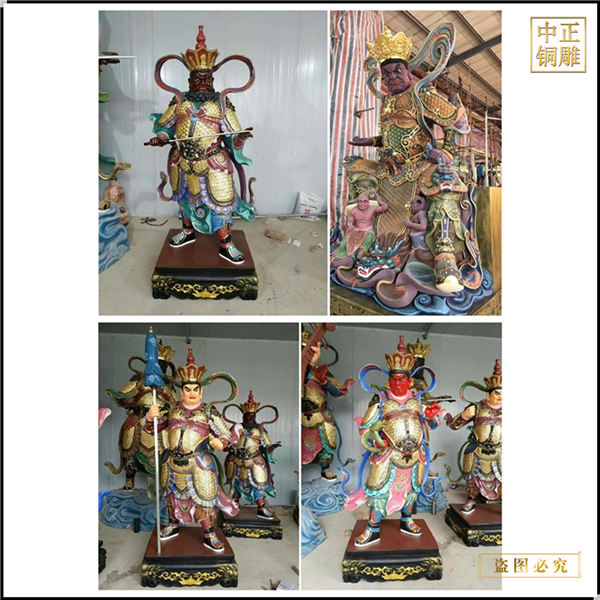 1.8米彩繪四大天王銅佛像