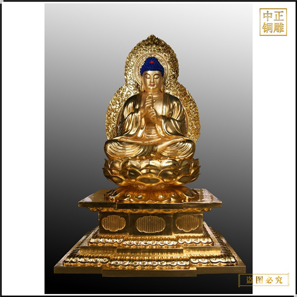 訂購(gòu)貼金釋迦牟尼佛銅像