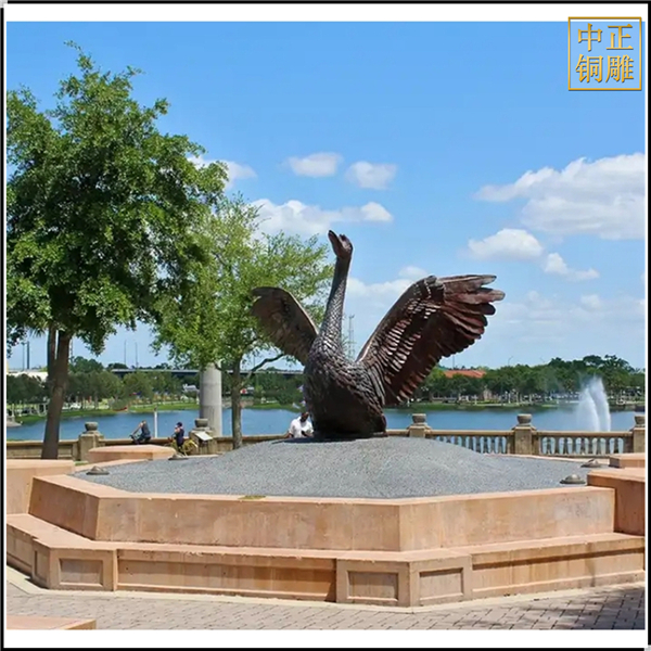 廣場(chǎng)銅天鵝雕塑