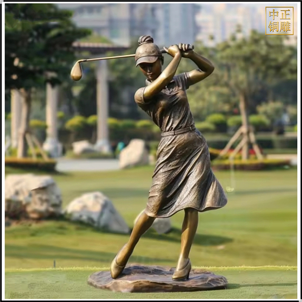 打高爾夫人物銅雕塑